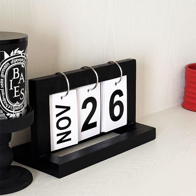 Nordic Minimalist Wooden Desk Calendar Ornament - Soft Decorative Date Display with Free Shipping
