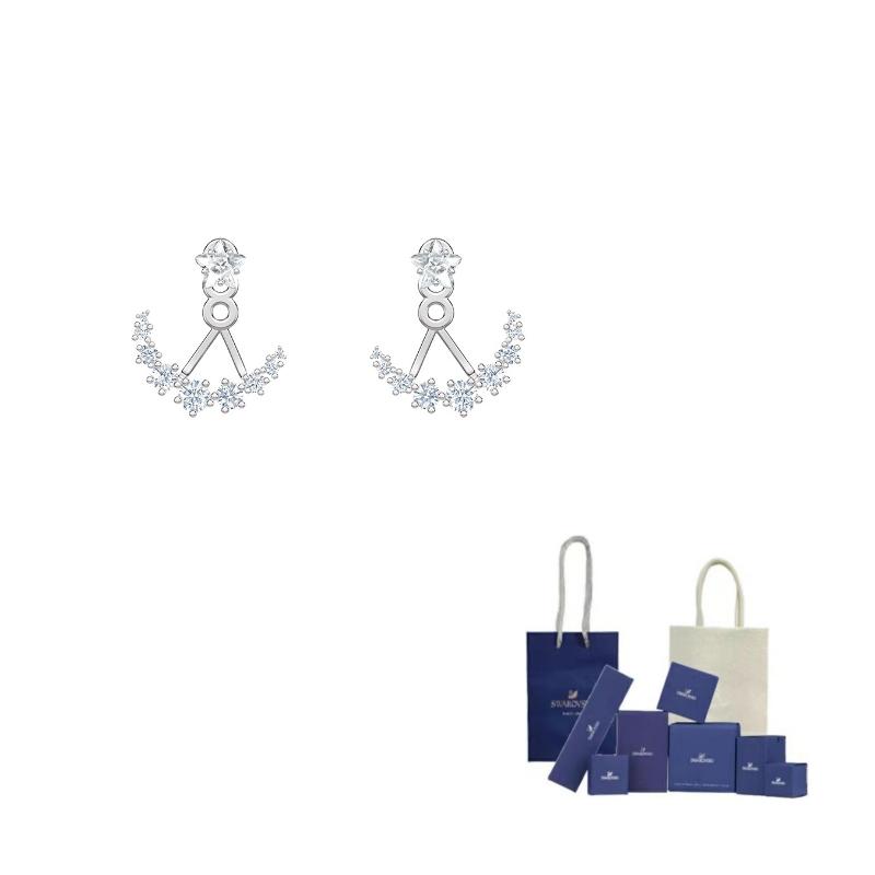 Swarovski Faux Crystal Earrings Womens Original Brand Box And Bag белый