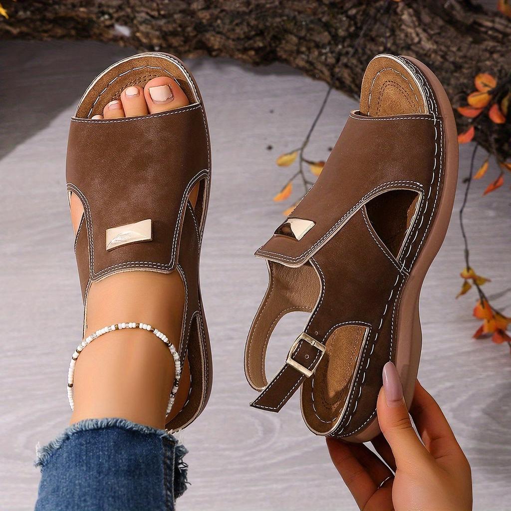 Summer New Large-size Women's Sandals, Elastic Strap Wedge-toe Slip-on Fashionable Sandals for Women, Summer Beach Sandals