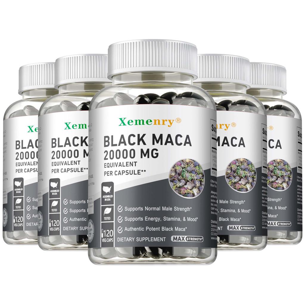 XEMENRY Cápsulas de Suplemento Dietético de Maca Negra - Energía