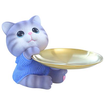 Niedliches Kaninchen/Katzen Aufbewahrungstablett Kreative Figuren Ornamente Harz Schlüssel Süßigkeiten Kleinteile Tablett Wohnzimmer Veranda Schreibtisch Heimdekoration