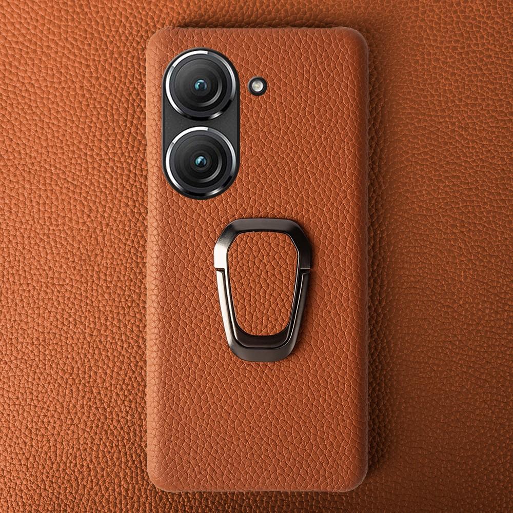 For Asus Zenfone 10 Case Handmade Genuine Leather Cases For Asus Zenfone9 Phone Cover Housing Protective Back Shell Stand Holder