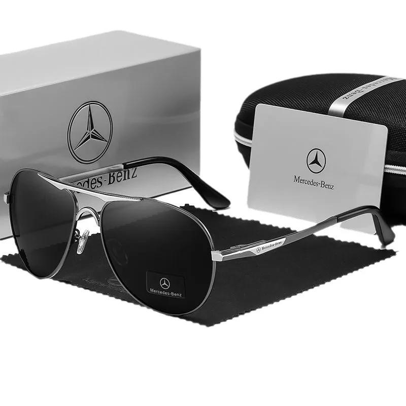Car Sticker For Mercedes Benz A B C E V R-Class A45 C43 CLA GLA GLC SL Car Luxury Men Driving Polarized Sunglasses Anti Glare Dr