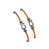 Fei Jia Horseshoe & Eight-Character Buckle Diamond Nylon Bracelet for Couples