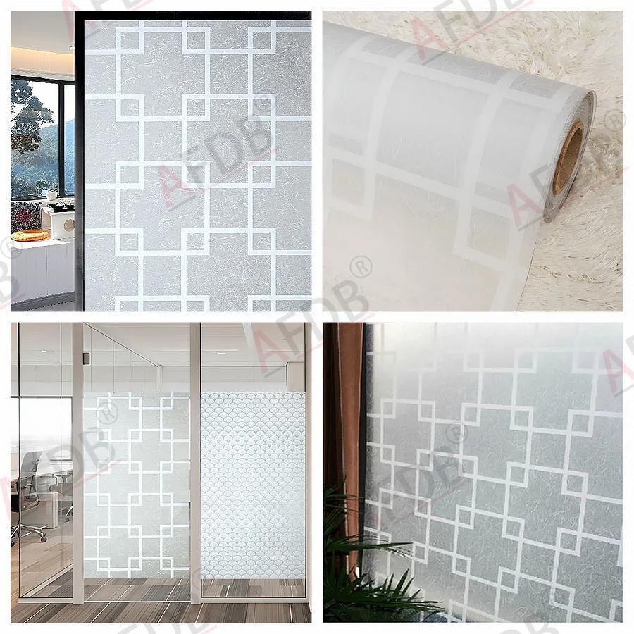 Frosted Window Film Privacy Stickers Opaque Vinyl for Kitchen Bathroom Office Living Room Matte White Glass Stained Decals