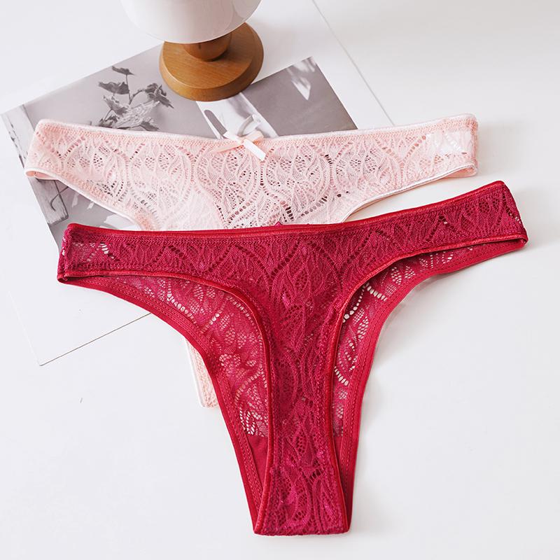 CINOON Women's Sexy Sheer Lace Thong Low-rise Cut-out High-cut T-back Comfort Breathable & Body-hugging Underwear