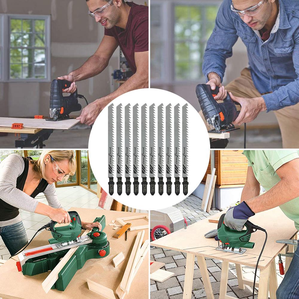 10pcs Saw Blades T301CD Saw Blade Set T Shank Reciprocating Saw Blade Jig Saw Blades For Wood/Metal Cutting Woodworking Tools
