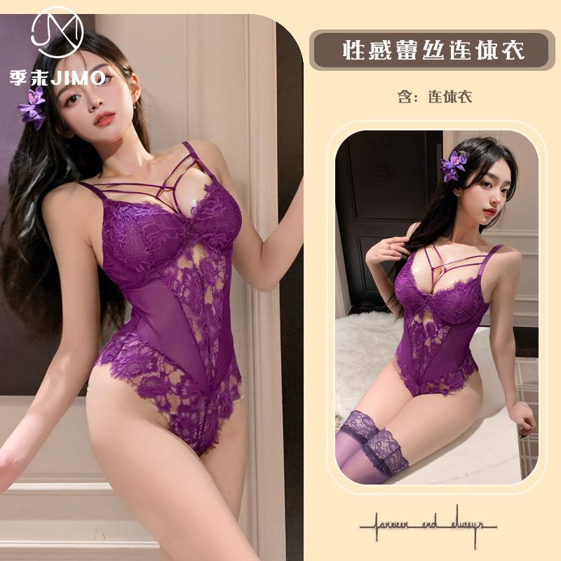 Sex Underwear, Sexy Temperament, Purple Suspenders, Steel Rings Gather, Cross Straps, Onesies, Pure Lust