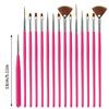 15Pcs Nail Art Pen Brushes Set Multifunctional Line Stripes Carving Brush Diy Drawing Pen Uv Gel Brushes Painting Manicure Tool