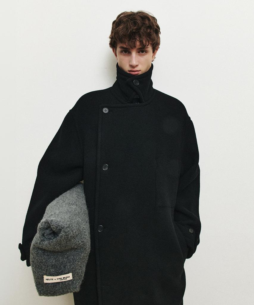 Mindbridge [Hoite] Wool Blend Double Oversized Long Coat Myca7173
