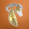 CHOCLI METALMORPHOSE COLLECTION Belgian Metal Keyring - Croissant Coffee