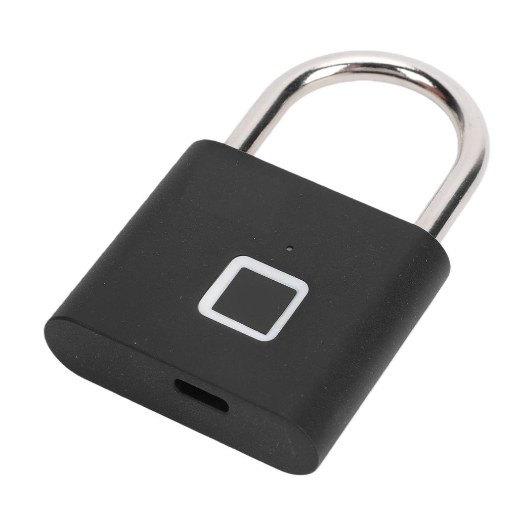 Fingerprint Padlock Keyless Water Proof Fingerprint Lock USB Rechargeable Quick Unlock for Backpack Luggage Black 20