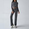 Autumn/winter Women's Y2K Casual Sports Style Slim Long Sleeve Top Lace-up Pants Suit