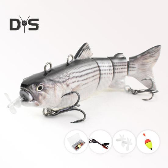 13CM/35G Elektryczny Przynęta Wędkarska Wieloprzegubowa z Haczykami Ładowana przez USB LED Świecąca Przynęta Pływająca Robotyczna Przynęta Sztuczna Akcesoria Wędkarskie