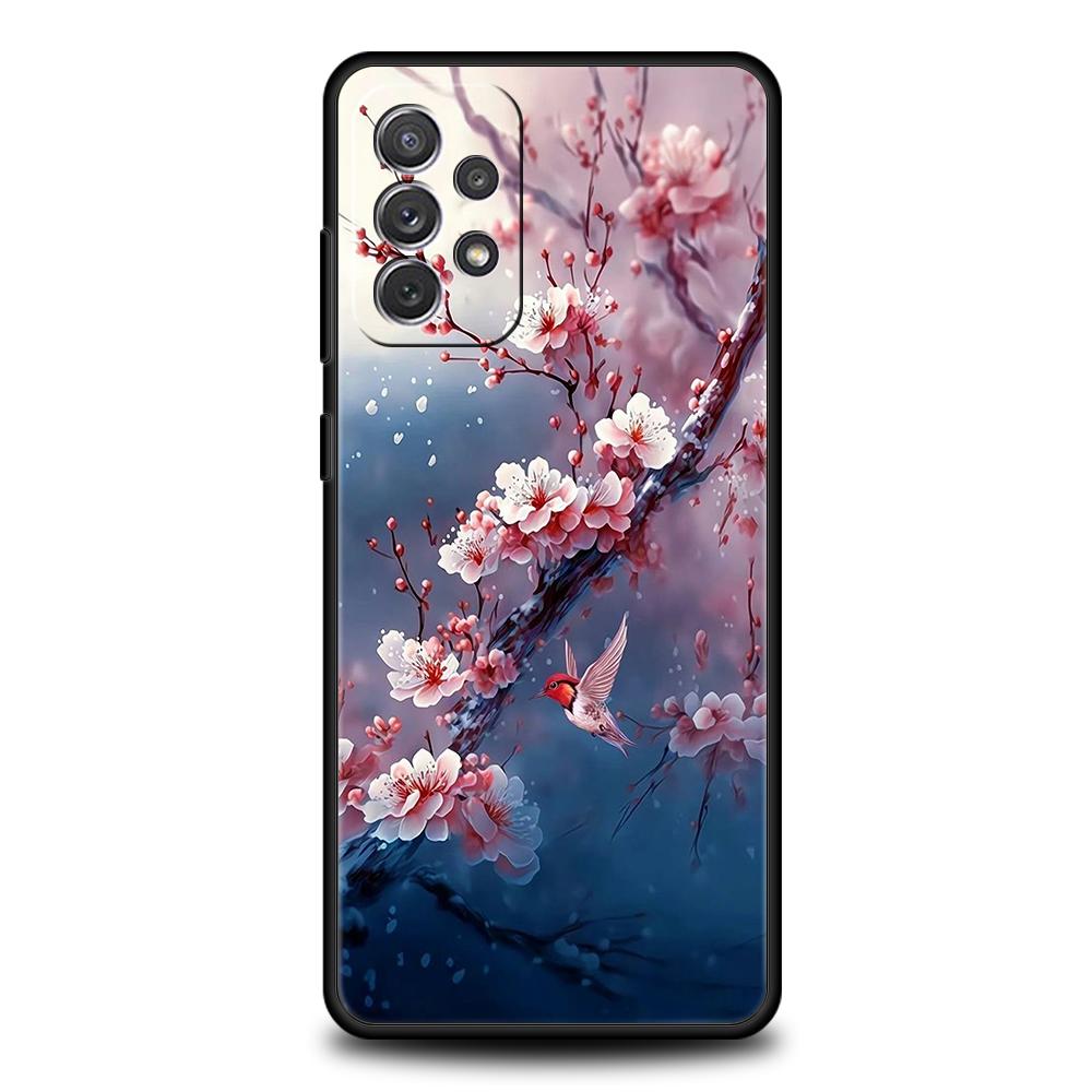Cherry Blossoms Phone Case for Samsung Galaxy A15 A14 A25 A54 A34 A51 A71 A72 A73 A32 A52 A52S A11 A21S A31 A41 5G Soft Shell
