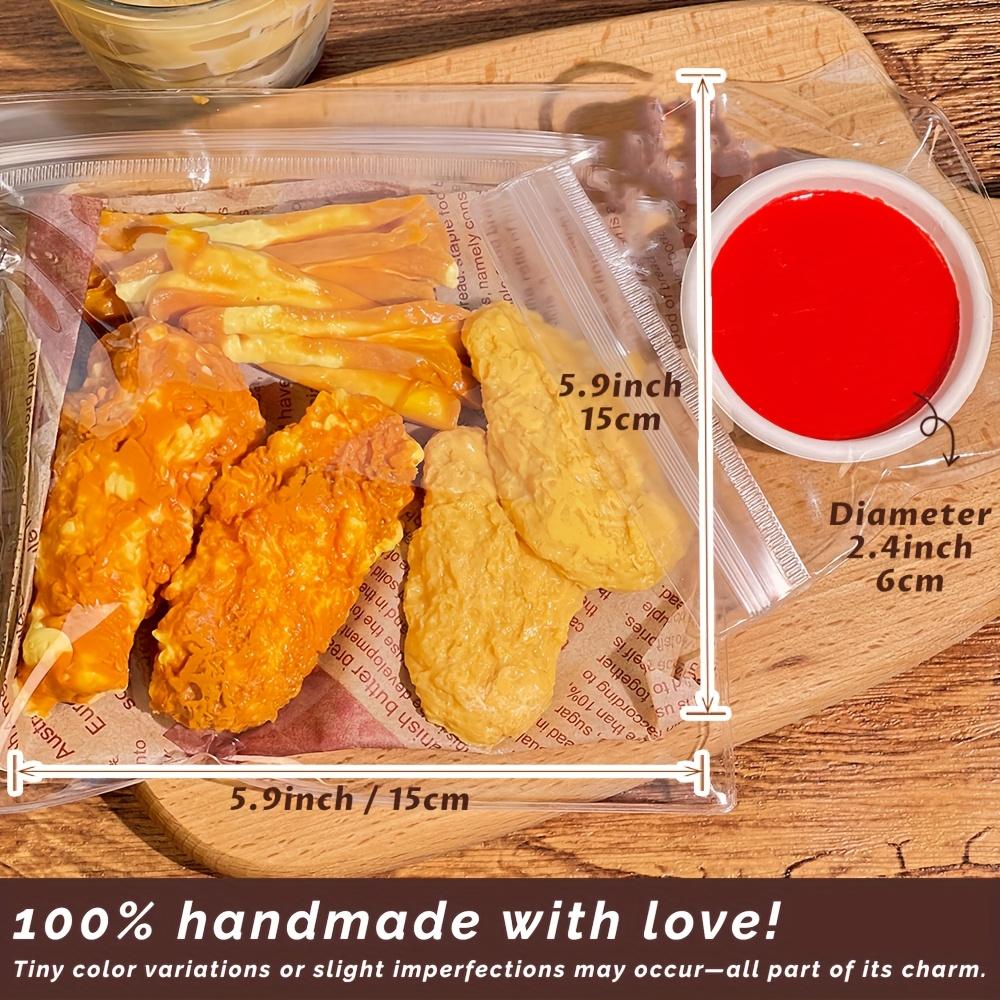 (Buy chicken drumsticks, get free fries, chicken nuggets and ketchup — Buy 1 Get 3 Free) Crispy Chicken Set Squishy Toys,