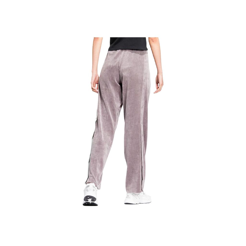 adidas Originals Trefoil Logo Print Side Button Track Pants Women Bottoms Grey Purple IC8126
