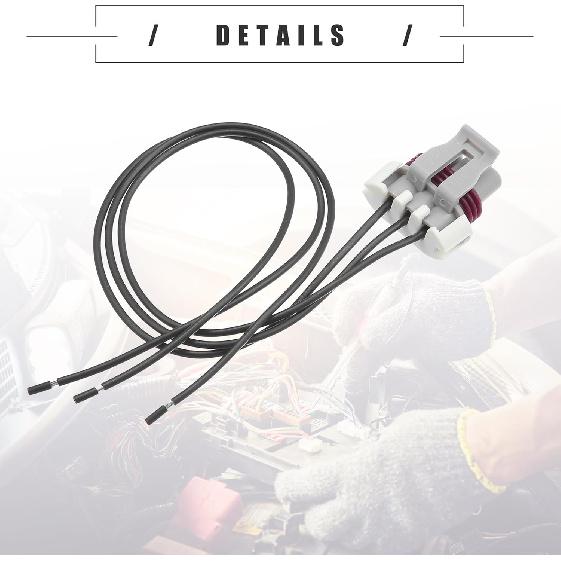 Motoforti Crankshaft Position Sensor Connector Pigtail Plug, Crank Sensor Pigtail Wire Harness, for Chevrolet Astro, Plastic, No.10456042, Black, 1
