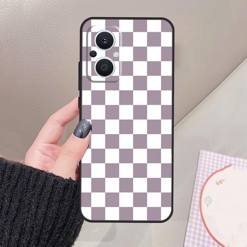 Checkerboard Checkered Board Funda For OPPO Reno 13 F 14F 12F 10 11 12 14 15 Pro 7 8 Lite OPPO Find X9 X5 X6 X8 Pro Case