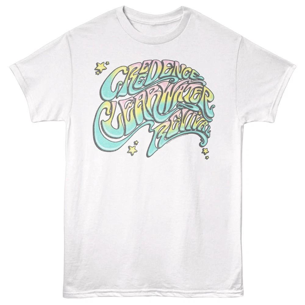 Creedence Clearwater Revival Band Colorful Wave Logo Men s T shirt S