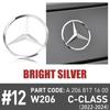 For 78/92mm ABS Tail Star Emblems Black Silver Rear Trunk Star Logo Stickers Badges Benz C300 (W204) A2047580058 C300 (W206)