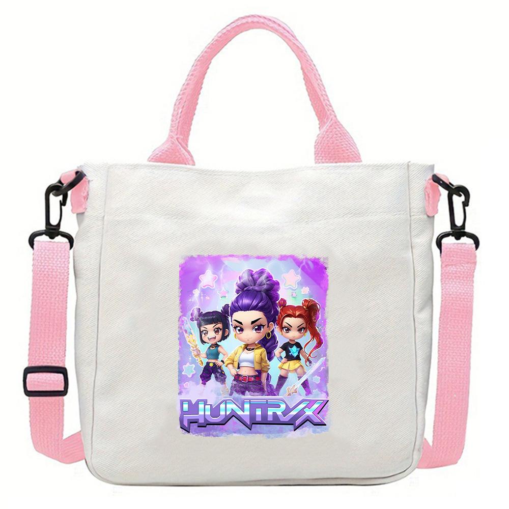 New Popular Movie Kpop Witch Hunting Girl Group Canvas Bag Student Messenger Bag Detachable Shoulder Strap Handbag KTY