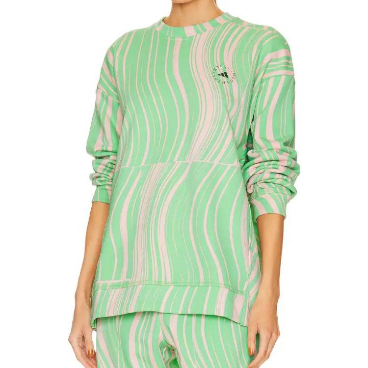 Adidas X Stella McCartney Sweatshirts Women's Green Crew Neck Moderate Regular HT1105
