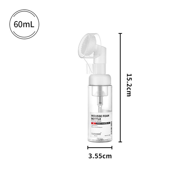 1 stk 30/60/100/150 ml Tom Skum-pumpeflaske med Silikonbørstehode Trykktype Ansiktsrenseskumflasker