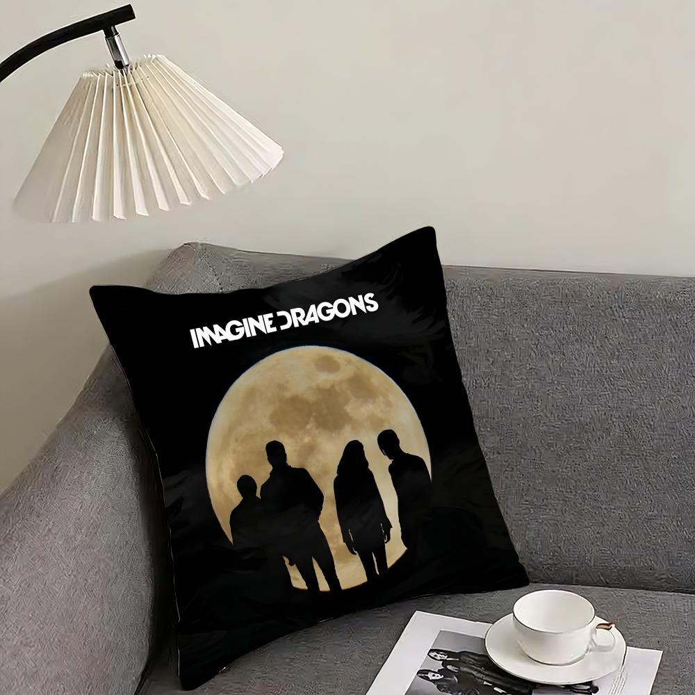 I-Imagine Dragonss Band Cushion Cover Pillowcase Ultra Soft Skin Friendly Fabric Cloud Like Comfort & Concealed Zipper