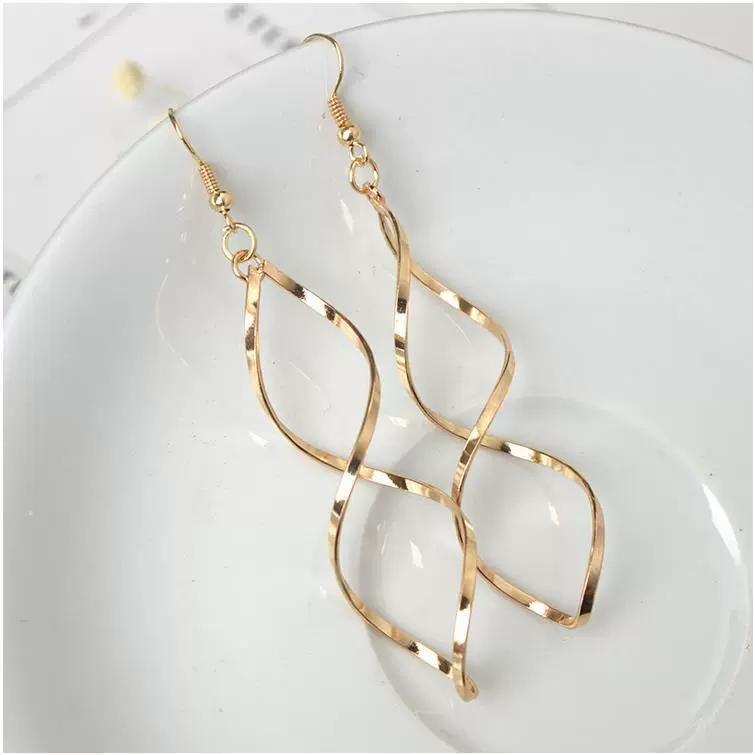 Spiral Wave Curve Earrings Women Minimalist Personality Statement Earrings Drop Earrings Women Jewelry