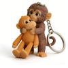 The Monkey Keychain, 3D Printing Cute Monkey Holding Toy Hanging Keychain For Backpack Purse Car Keys Gift