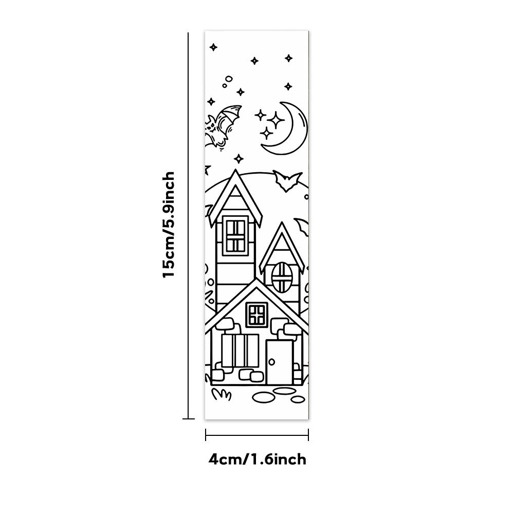 32pcs, Coloring Halloween Bookmarks, suitable for back-to-school season, Christmas, Halloween, teachers, readers, and birthdays.