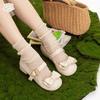 Cute Bow Versatile Sweetheart Small Leather Shoes Women's New Soft Girl Low Heel Round Head Mary Jane Shoes