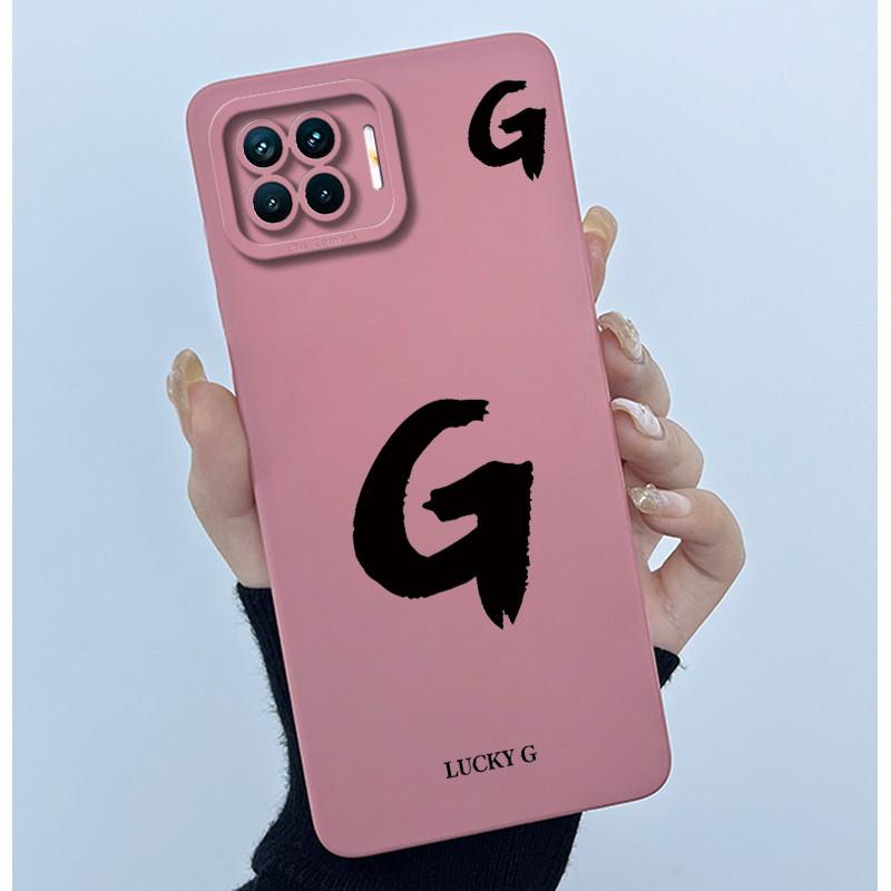 For OPPO F17 Oppo F17 Pro Case Oppo A73 A93 Reno 4F Back Cover TPU Silicon Lucky Initial Letter Couples Phone Bumper Soft Case