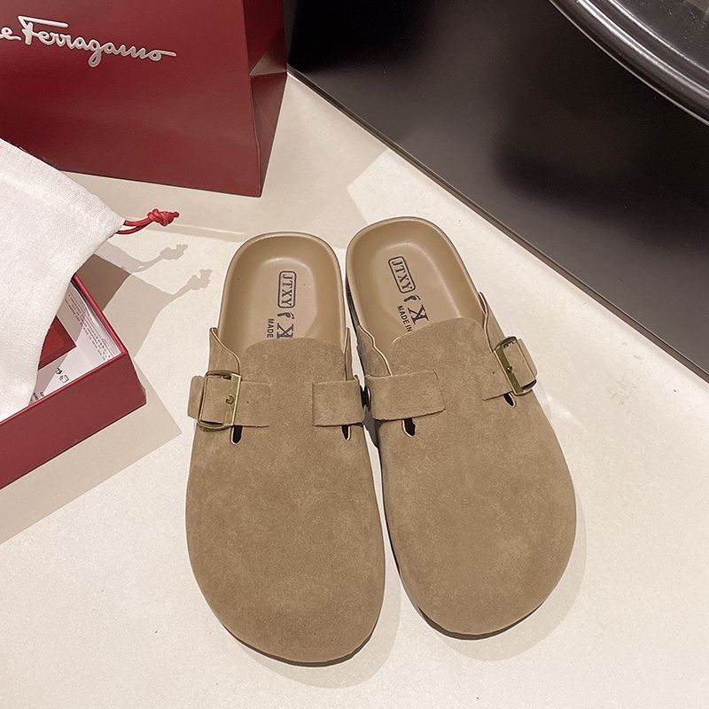 

Женская обувь новая весенне-летняя ретро сумка голова полушлепанцы носить на плоской подошве на одном педале ленивая обувь 40 коричневый