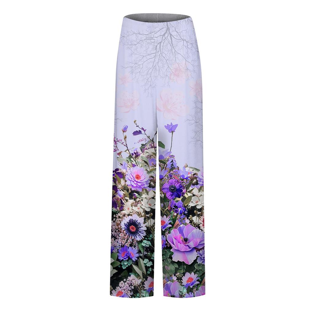 Women's Fashion Trend Printed Casual Loose Street Straight Leg Pants