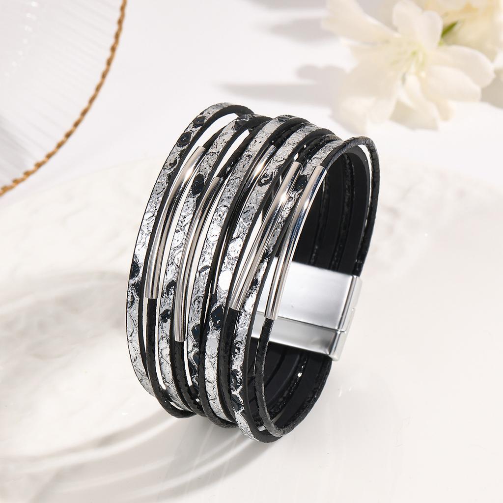 Bohemian Multilayer Leather Bracelet for Women Simple Wrap Bangles Party Jewelry Gifts