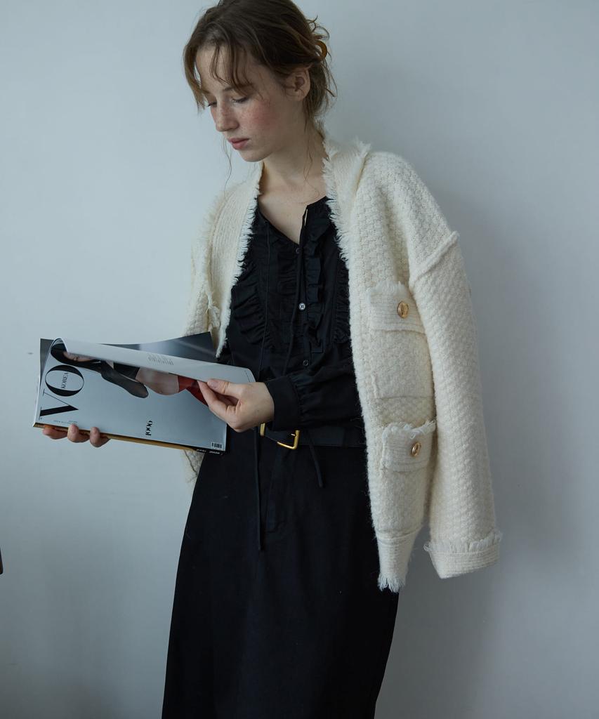 OPENDOORSTUDIO Vintage Ruffle Blouse Black