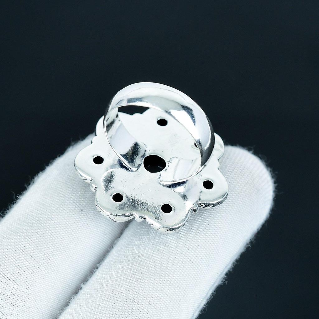 Natural Black Onyx Gemstone Handmade 925 Sterling Silver Ring - Bohemian Jewelry Ring - Handmade Boho Jewelry for Women & Men, Birthday Gifts