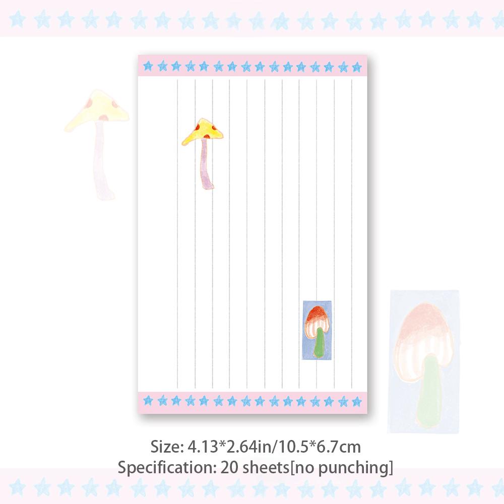 Wishing Star Memo Japanese Hand drawn Basic Ins Handheld Account Collage Material Non Sticky, M5 Inner Page No Punching