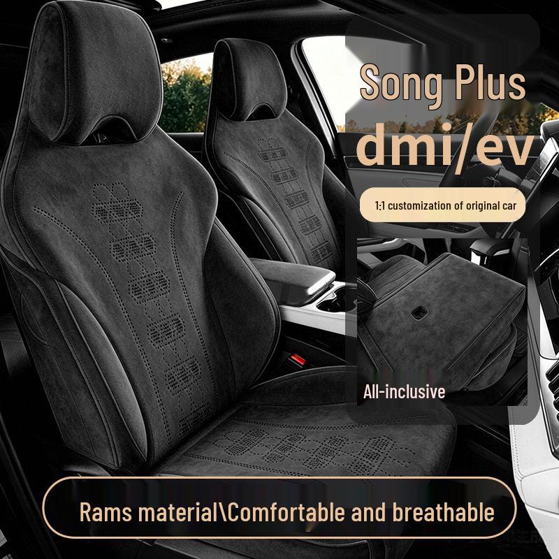 Suede Seat Covers for 2023-2025 BYD Song PLUS Hybrid, Full Coverage Cushions