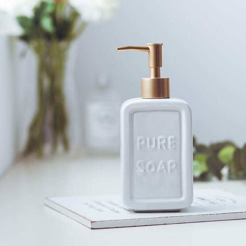 

OIMG Ceramic Embossed Dispenser Bottle for Hand Soap & Lotion (2-Pack)