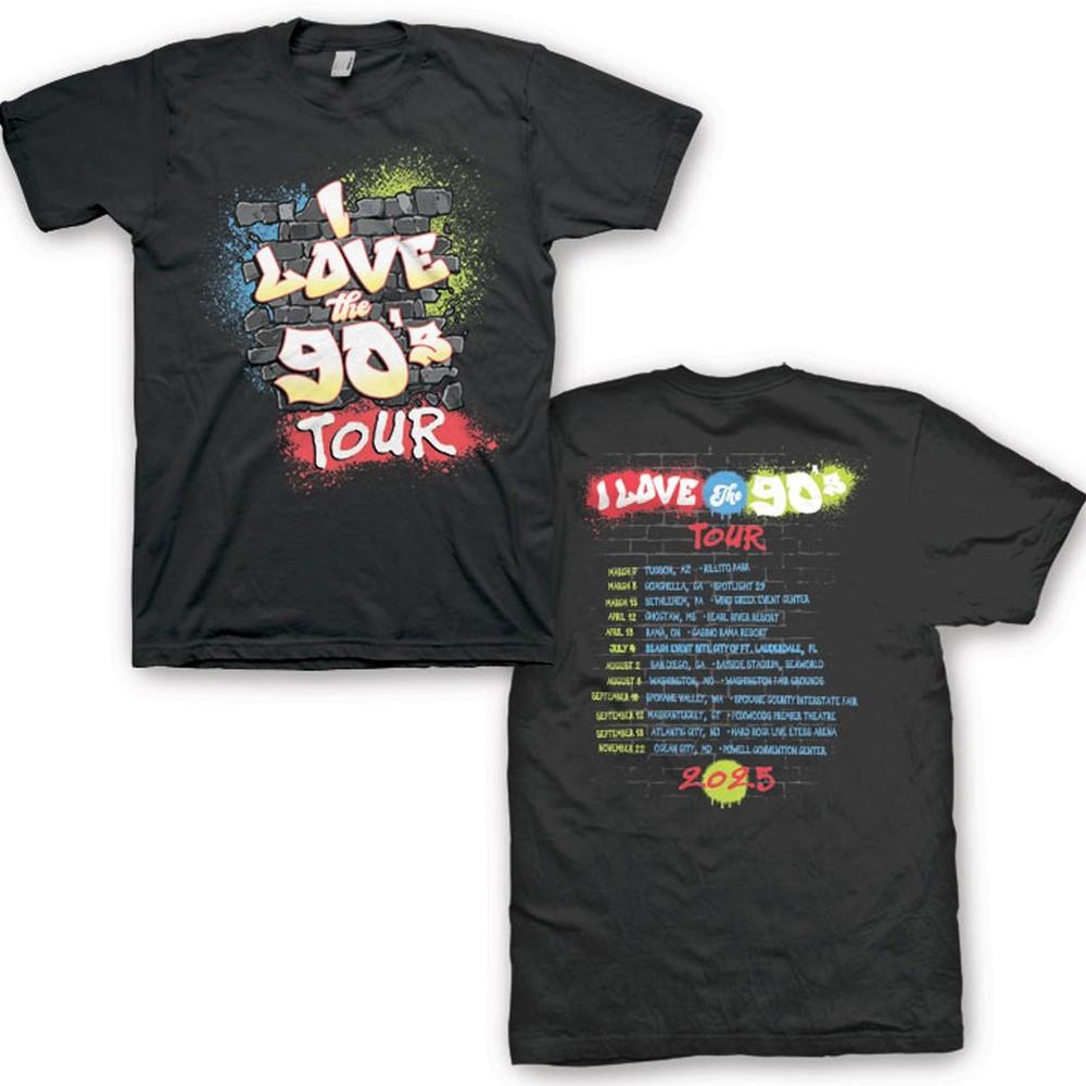

I Love The 90s Tour 2025 Dates Raglan Black Tshirt Reprint Gildan Unisex T-Shirt XXXXL