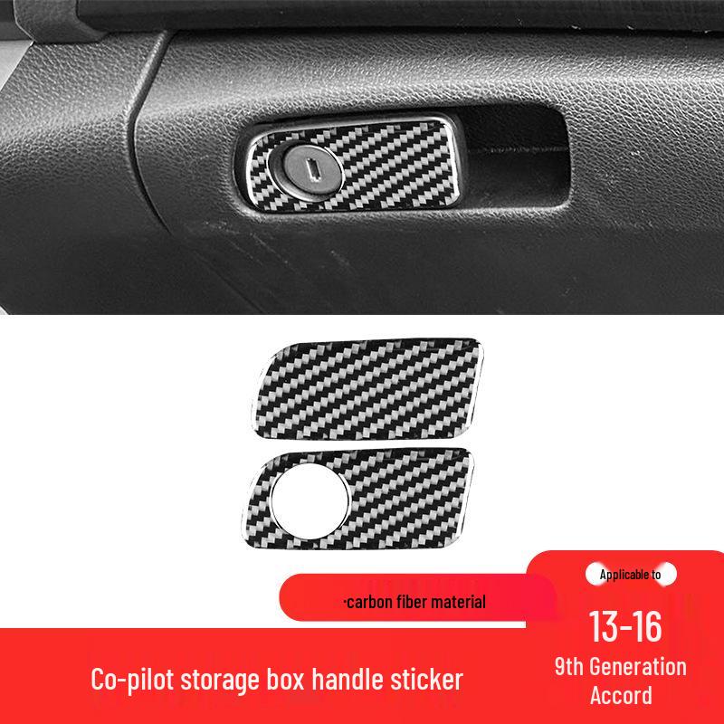 Carbon Fiber Interior Trim Sticker for Honda Accord 13-16 Passenger Storage Box