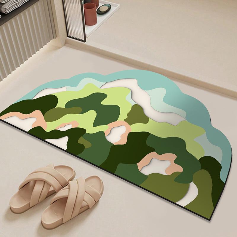 

Moss Wind Dry Bathroom Moisture-wicking Mat Non-slip and Anti-fouling Mat Bathroom Door Carpet Home Bathroom Bedroom 40x64cm