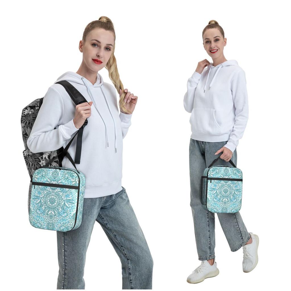 Bohemian Mandala Insulated Lunch Bag for Women Children Portable Food Boxes Thermal Lunch Box Tote
