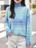 Gradient High Neck Cashmere Sweater: Elegant, Fashionable, and Versatile Design