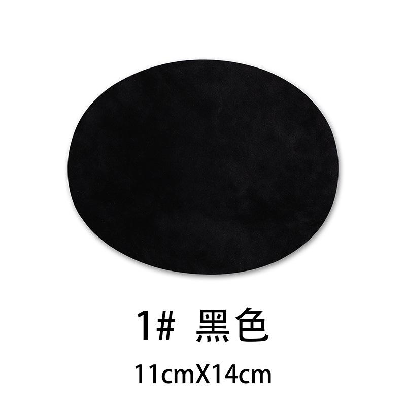 

New Clothes Elbow Protection Subsidy Pants Knee Sticker Imitation Deer Velvet Leather Computer Embroidery Cloth Sticker Decorative Patch Sticker 1 black * photo with dimensions_3 pieces
