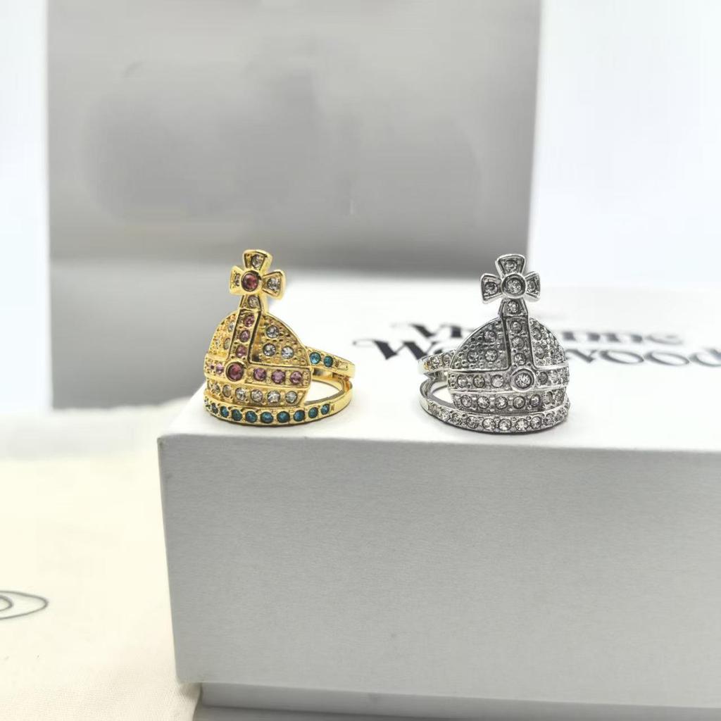 Empress Dowager Diamond Saturn Ring: Luxury Punk Style Index Finger Ring for Women