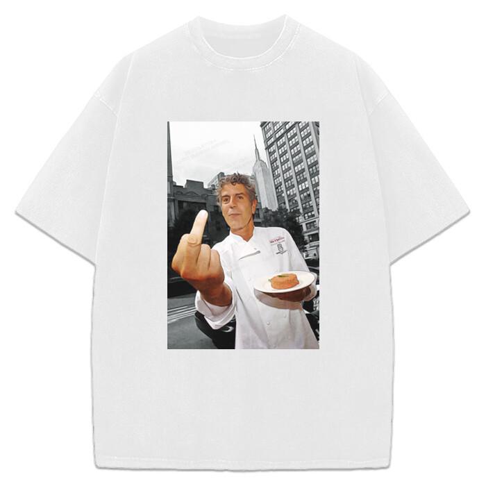 Anthony Bourdain Middle Finger T Shirt Parts Unknown Foodie Fan Unisex T-shirt M